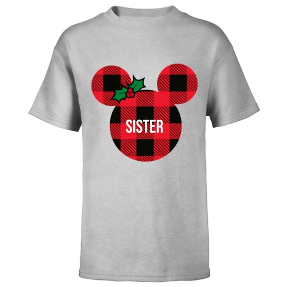 Disney Minnie Mouse SISTER Holiday Family - Short Sleeve T-Shirt for Kids - Customized-Athletic Heather