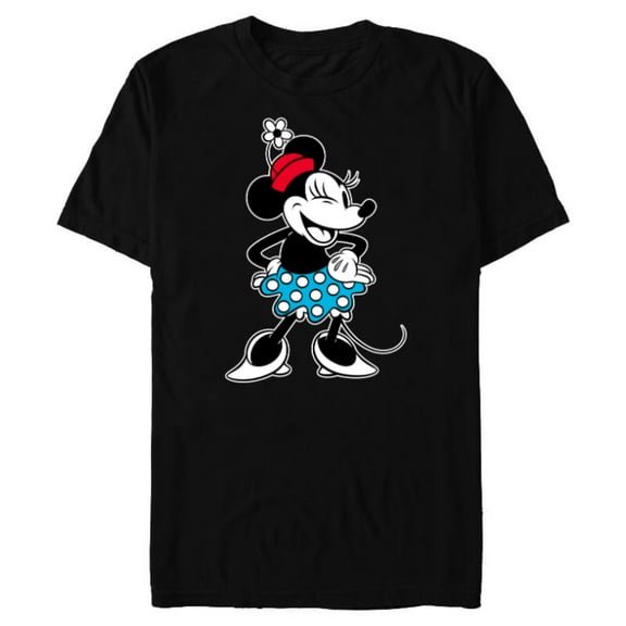 Disney Minnie Mouse Sassy Wink Black - Short Sleeve Blended T-Shirt for Adults - Customized-Black