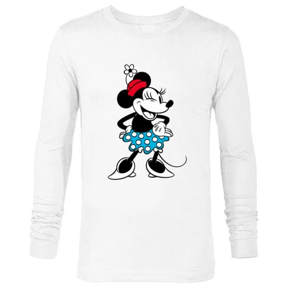 Disney Minnie Mouse Sassy Wink - Long Sleeve T-Shirt for Men - Customized-White