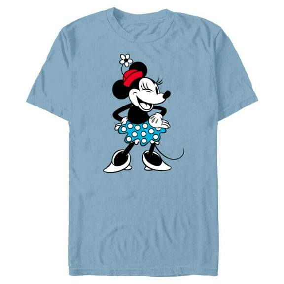 Disney Minnie Mouse Sassy Wink - Short Sleeve Blended T-Shirt for Adults - Customized-Ocean Blue