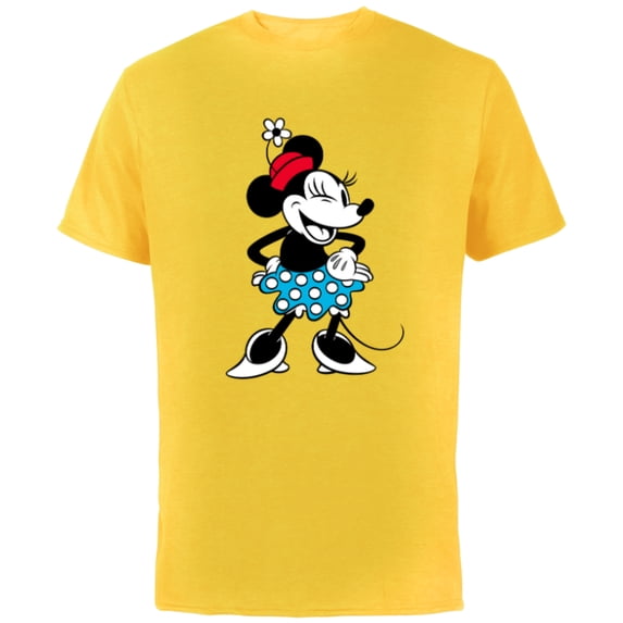 Disney Minnie Mouse Sassy Wink - Short Sleeve Cotton T-Shirt for Adults - Customized-Yellow