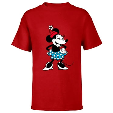 Disney Minnie Mouse Sassy Wink - Short Sleeve T-Shirt for Kids - Customized-Red