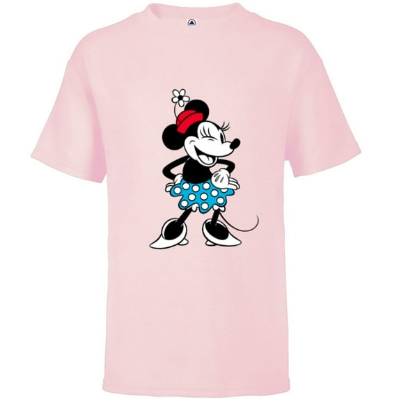 Disney Minnie Mouse Sassy Wink - Short Sleeve T-Shirt for Kids - Customized-Soft Pink