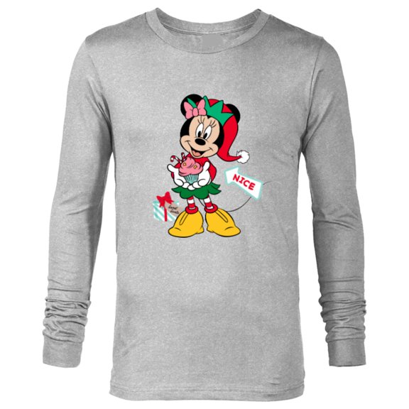 Disney Minnie Mouse Secret Santa Cupcake Nice for Christmas - Long Sleeve T-Shirt for Men - Customized-Athletic Heather