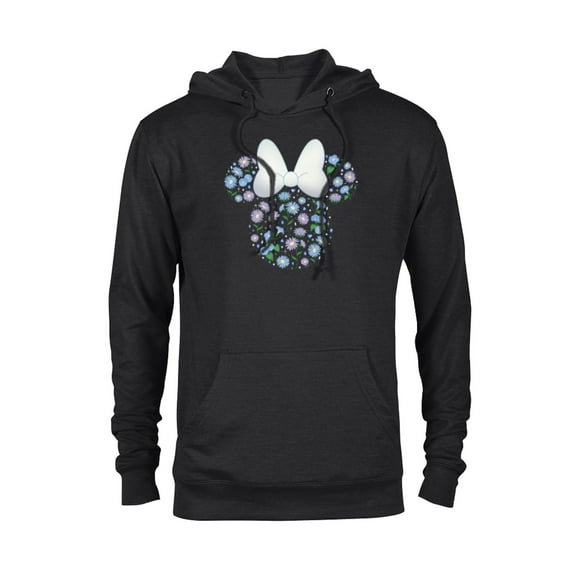 Disney Minnie Mouse September Birth Month Birthstone Flowers - Pullover Hoodie for Adults - Customized-Black