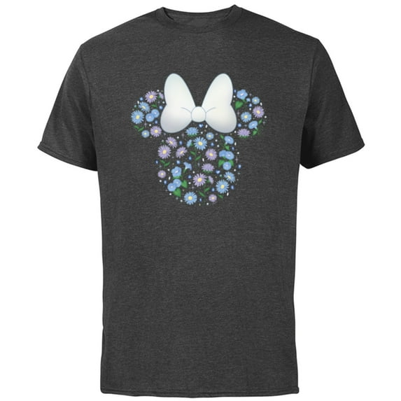 Disney Minnie Mouse September Birth Month Birthstone Flowers - Short Sleeve Cotton T-Shirt for Adults - Customized-Charcoal