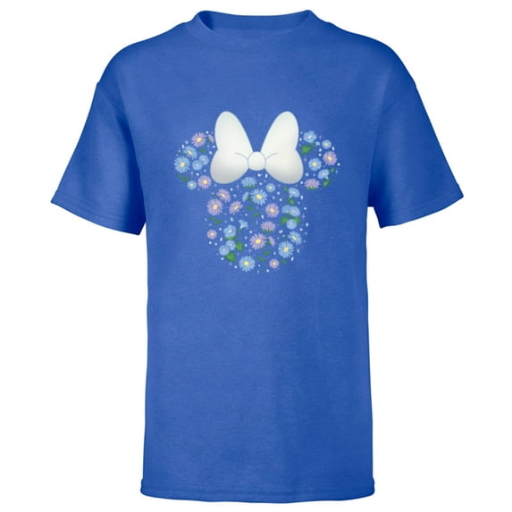 Disney Minnie Mouse September Birth Month Birthstone Flowers - Short Sleeve T-Shirt for Kids - Customized-Royal