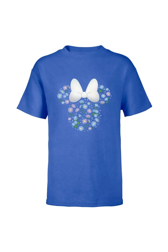 Minnie Mouse September Birth Month Birthstone Flowers - Short Sleeve T-Shirt for Kids - Customized-Royal