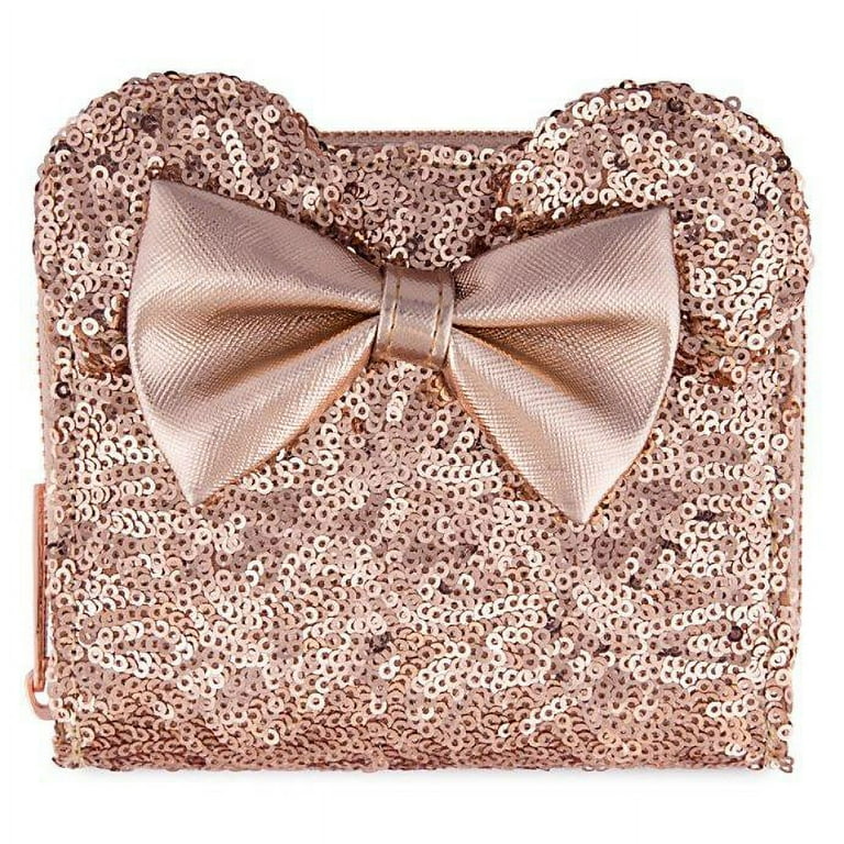 Disney Minnie Mouse Sequined Wallet by Loungefly Rose Gold