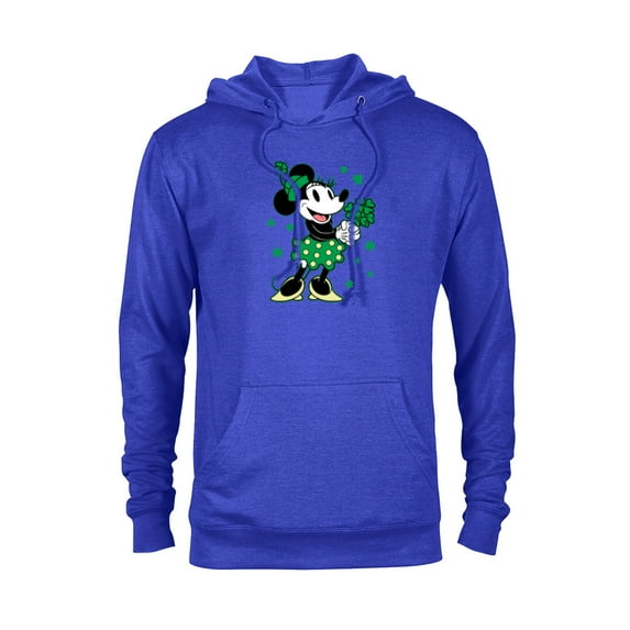 Disney Minnie Mouse Shamrock Bouquet St Patrick’s Day Retro - Pullover Hoodie for Adults - Customized-Royal