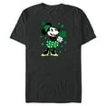 thumbnail image 1 of Disney Minnie Mouse Shamrock Bouquet St Patrick’s Day Retro - Short Sleeve Blended T-Shirt for Adults - Customized-Dark Heather, 1 of 5