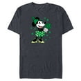 thumbnail image 1 of Disney Minnie Mouse Shamrock Bouquet St Patrick’s Day Retro - Short Sleeve Blended T-Shirt for Adults - Customized-Navy Heather, 1 of 5
