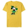 thumbnail image 1 of Disney Minnie Mouse Shamrock Bouquet St Patrick’s Day Retro - Short Sleeve Blended T-Shirt for Adults - Customized-Yellow, 1 of 5