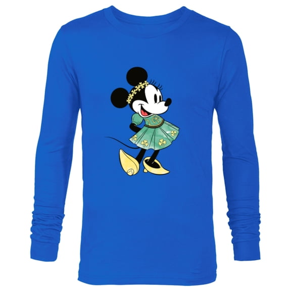 Disney Minnie Mouse Shamrock Dress St. Patrick's Day - Long Sleeve T-Shirt for Men - Customized-Navy