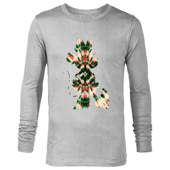 Disney Minnie Mouse Shape Christmas Holiday Tie-Dye Retro - Long Sleeve T-Shirt for Men - Customized-Athletic Heather