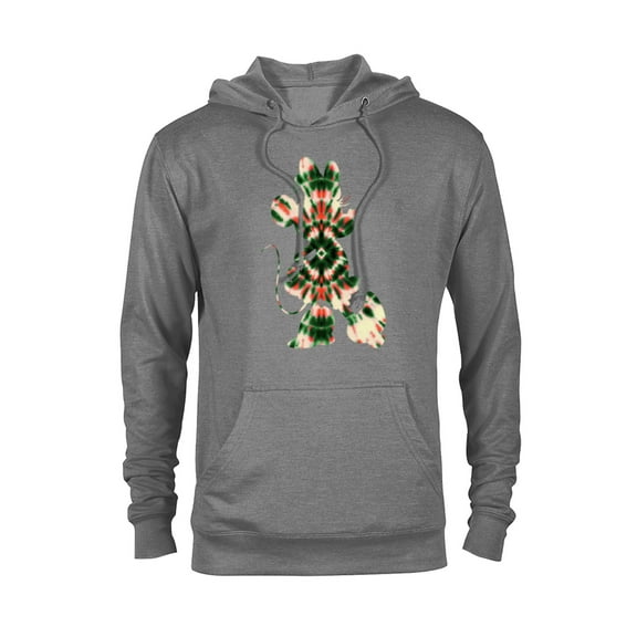 Disney Minnie Mouse Shape Christmas Holiday Tie-Dye Retro - Pullover Hoodie for Adults - Customized-Athletic Heather