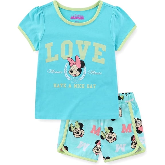 Disney Minnie Mouse Short Sleeve Shirt and Shorts Set (Girls), 2 Piece Set, Sizes 2T-7