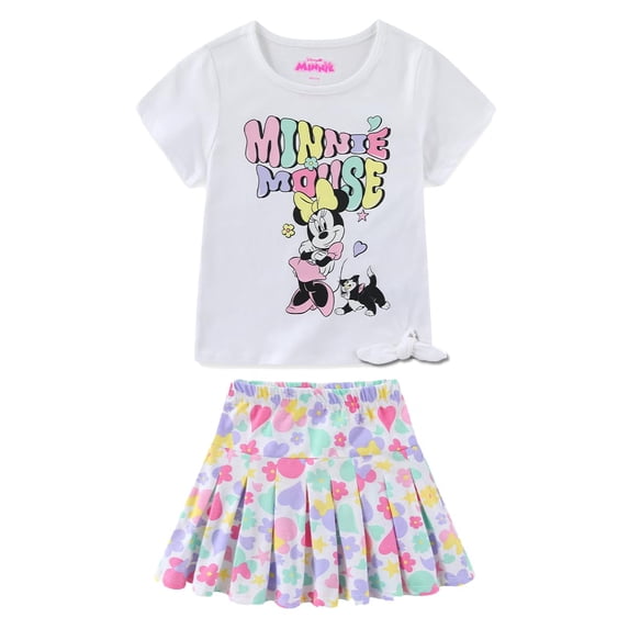 Disney Minnie Mouse Short Sleeve T-Shirt and Skirt Set (Girls), 2 Piece Set, Sizes 2T-7