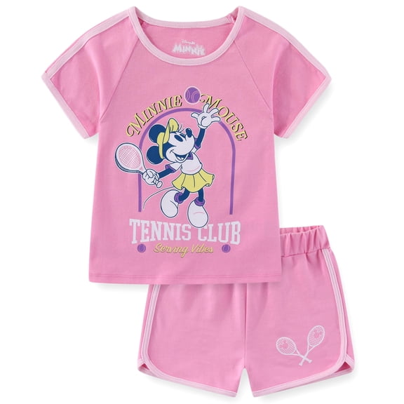 Disney Minnie Mouse Short Sleeve T-Shirt and Shorts Set (Girls), 2 Piece Set, Sizes 2T-7