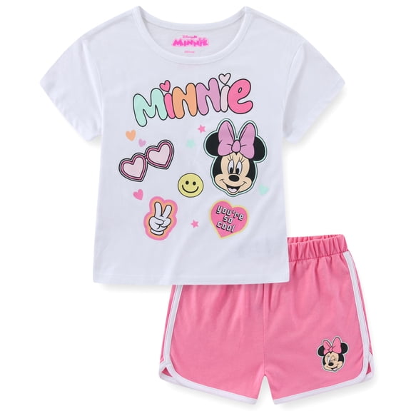 Disney Minnie Mouse Short Sleeve T-Shirt and Shorts Set (Girls), 2 Piece Set, Sizes 2T-7