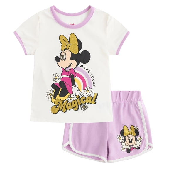 Disney Minnie Mouse Short Sleeve T-Shirt and Shorts Set (Girls), 2 Piece Set, Sizes 3T-7