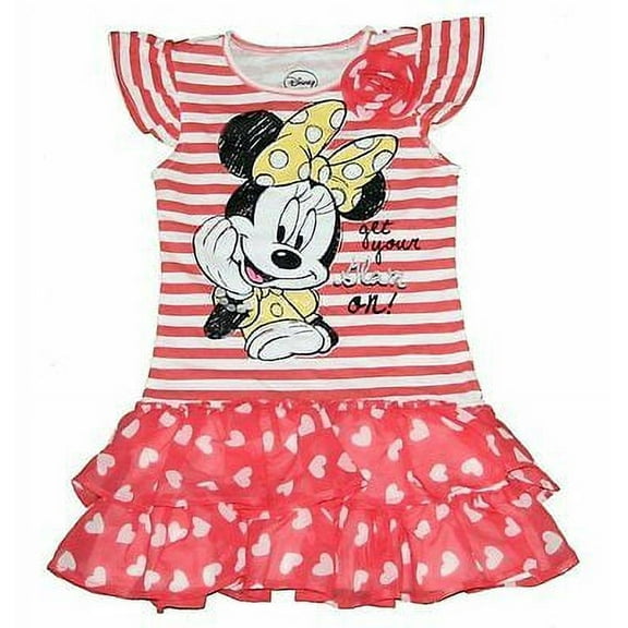 Disney Minnie Mouse Short Sleeve Tunic Shirt Dress Girl Size 3T