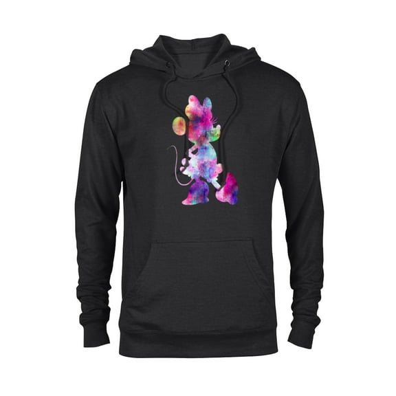 Disney Minnie Mouse Silhouette Cosmic Tie Dye - Pullover Hoodie for Adults - Customized-Black