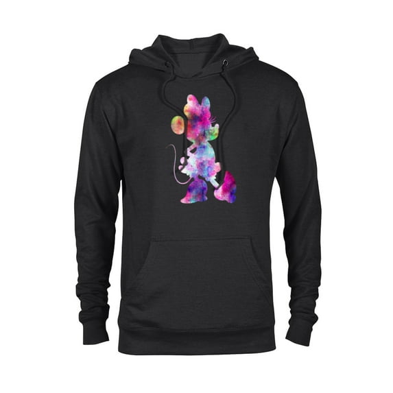 Disney Minnie Mouse Silhouette Cosmic Tie Dye - Pullover Hoodie for Adults - Customized-Black