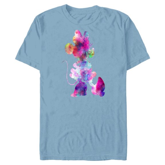 Disney Minnie Mouse Silhouette Cosmic Tie Dye - Short Sleeve Blended T-Shirt for Adults - Customized-Ocean Blue