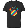 thumbnail image 1 of Disney Minnie Mouse Silhouette Rainbow - Short Sleeve Cotton T-Shirt for Adults- Customized-Black, 1 of 5