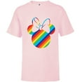 thumbnail image 1 of Disney Minnie Mouse Silhouette Rainbow  - Short Sleeve T-Shirt for Kids- Customized-Soft Pink, 1 of 5