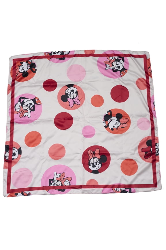 Minnie Mouse Silky Scarf 27 x 27 Large Red Bow Icon Square Head Wrap