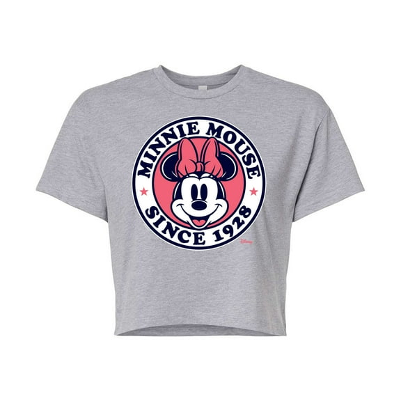 Disney - Minnie Mouse - Since 1918 - Juniors Cropped Cotton Blend T-Shirt