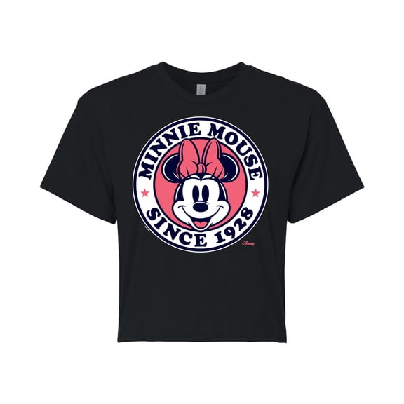 Disney - Minnie Mouse - Since 1918 - Juniors Cropped Cotton Blend T-Shirt