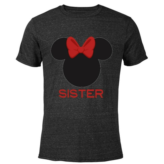 Disney Minnie Mouse Sister Family - Short Sleeve Blended T-Shirt for Adults – Customized-Black