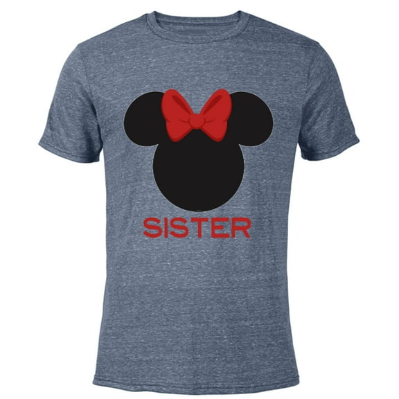 Disney Minnie Mouse Sister Family - Short Sleeve Blended T-Shirt for Adults – Customized-Navy Heather