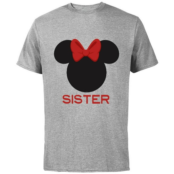 Disney Minnie Mouse Sister Family - Short Sleeve Cotton T-Shirt for Adults - Customized-Athletic Heather