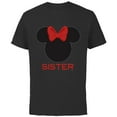 thumbnail image 1 of Disney Minnie Mouse Sister Family - Short Sleeve Cotton T-Shirt for Adults - Customized-Black, 1 of 5