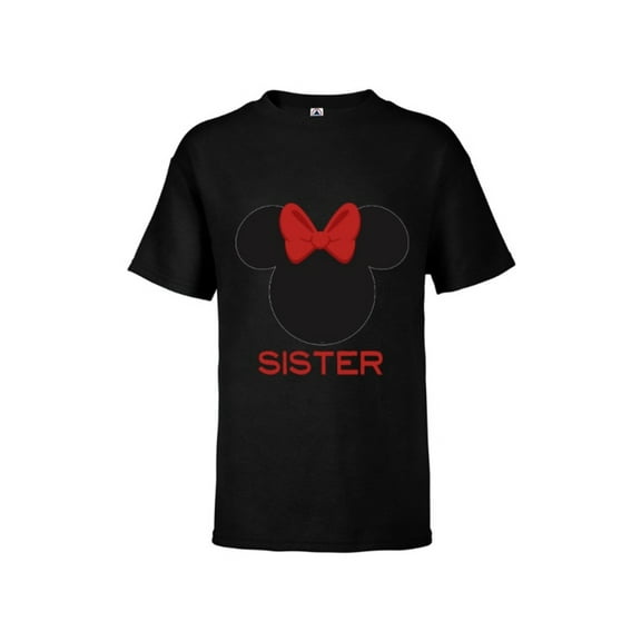 Disney Minnie Mouse Sister Family - Short Sleeve T-Shirt for Kids – Customized-Black
