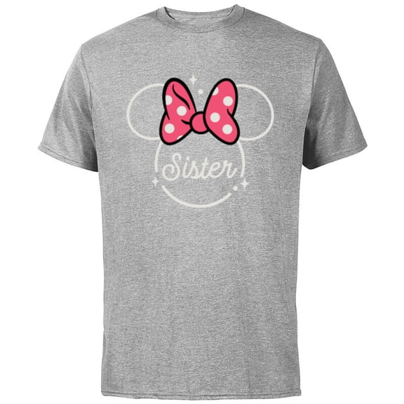 Disney Minnie Mouse Sister Head Icon Magic Family Trip- Short Sleeve Cotton T-Shirt for Adults - Customized-Athletic Heather