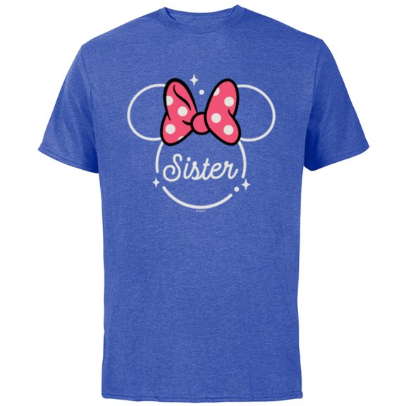 Disney Minnie Mouse Sister Head Icon Magic Family Trip- Short Sleeve Cotton T-Shirt for Adults - Customized-Royal Heather