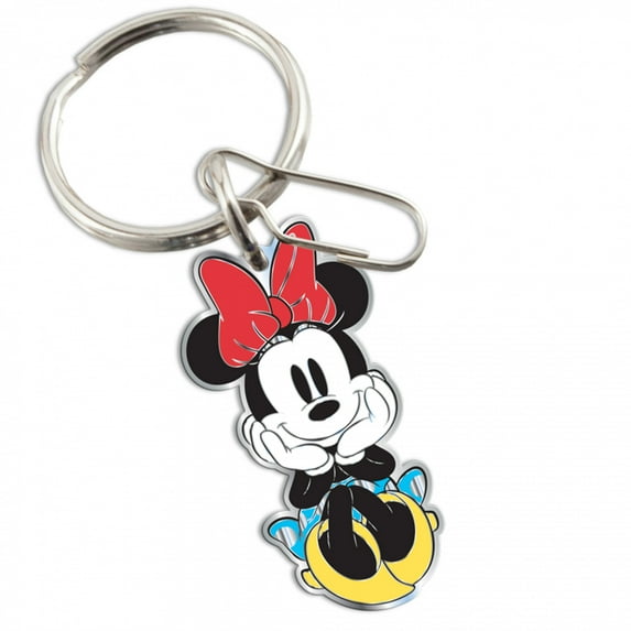 Disney Minnie Mouse Sitting Enamel Keychain