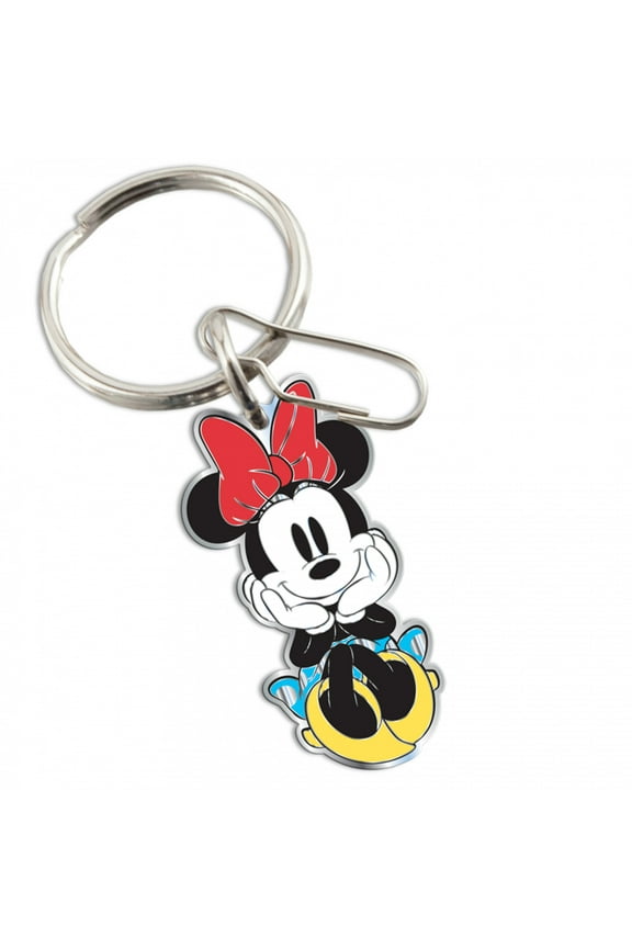 Disney Minnie Mouse Sitting Enamel Keychain