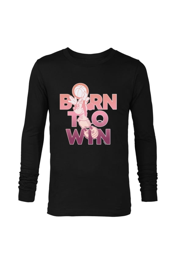 Minnie Mouse Sports Basketball Dunk Born to Win - Long Sleeve T-Shirt for Men - Customized-Black
