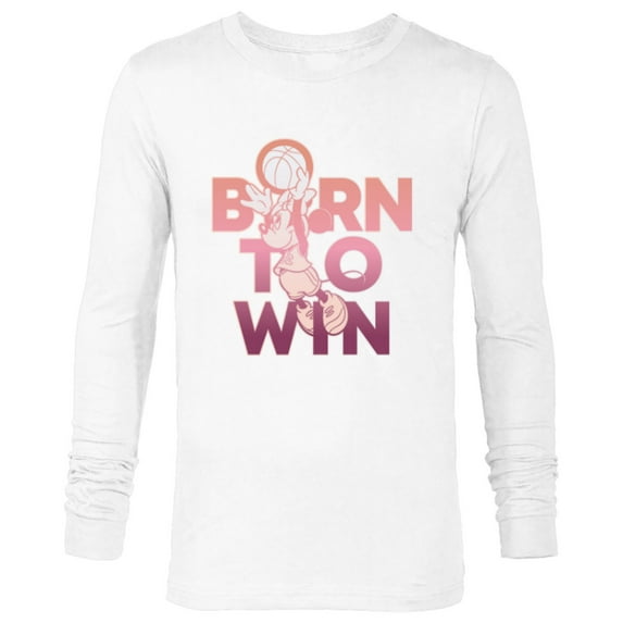 Disney Minnie Mouse Sports Basketball Dunk Born to Win - Long Sleeve T-Shirt for Men - Customized-White