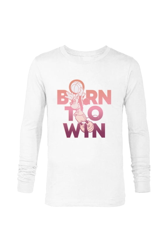 Minnie Mouse Sports Basketball Dunk Born to Win - Long Sleeve T-Shirt for Men - Customized-White