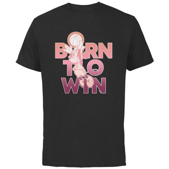 Disney Minnie Mouse Sports Basketball Dunk Born to Win - Short Sleeve Cotton T-Shirt for Adults - Customized-Black