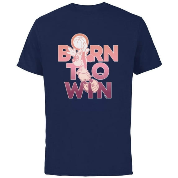 Disney Minnie Mouse Sports Basketball Dunk Born to Win - Short Sleeve Cotton T-Shirt for Adults - Customized-Navy