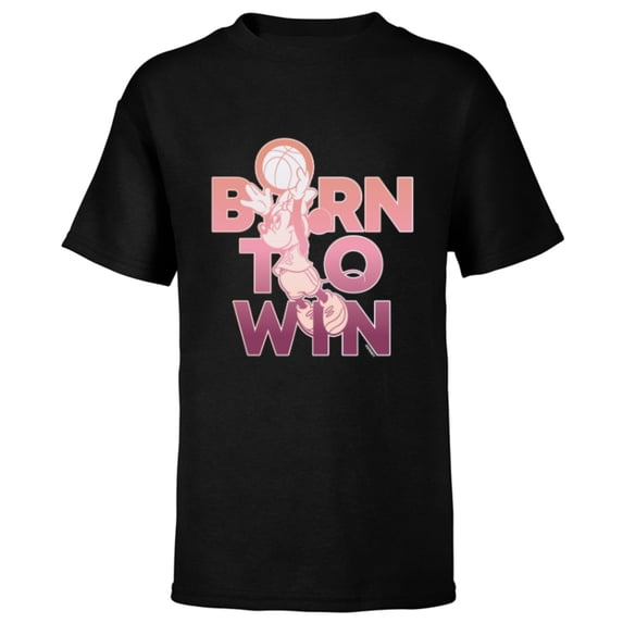 Disney Minnie Mouse Sports Basketball Dunk Born to Win - Short Sleeve T-Shirt for Kids - Customized-Black
