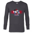 thumbnail image 1 of Disney Minnie Mouse Sports Goal Winning Kick Soccer Ball - Long Sleeve T-Shirt for Men - Customized-Charcoal Heather, 1 of 5